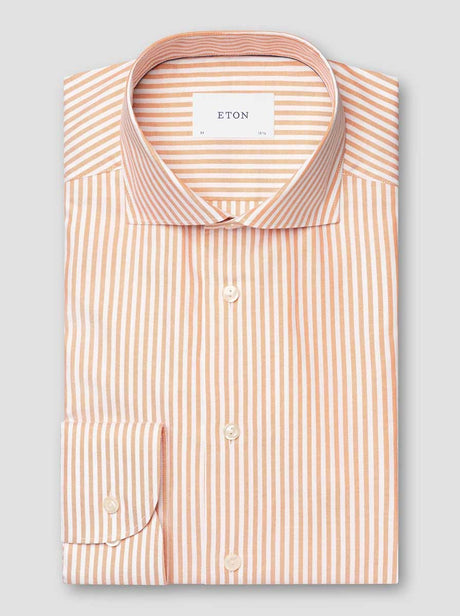 Eton Shirts Eton - Oxford Striped Orange Shirt