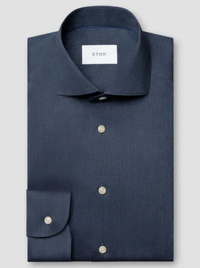 Eton Shirts Eton - Signature Flannel Dark Blue Shirt