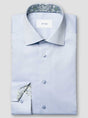 Eton Shirts Eton - Signature Twill Blue Shirt w/ Floral Details