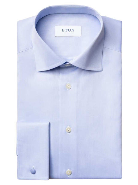 Eton Shirts Eton - Signature Twill Double Cuff Light Blue Shirt