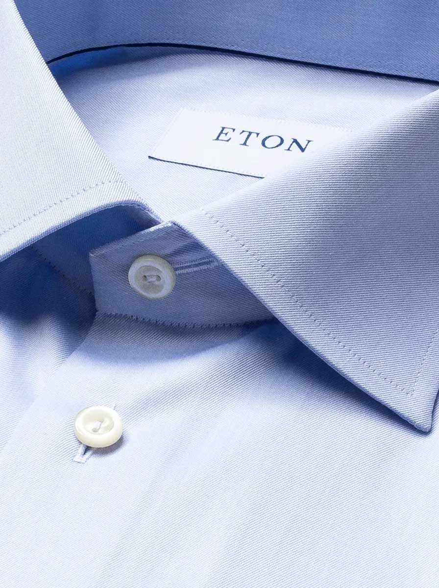 Eton Shirts Eton - Signature Twill Double Cuff Light Blue Shirt