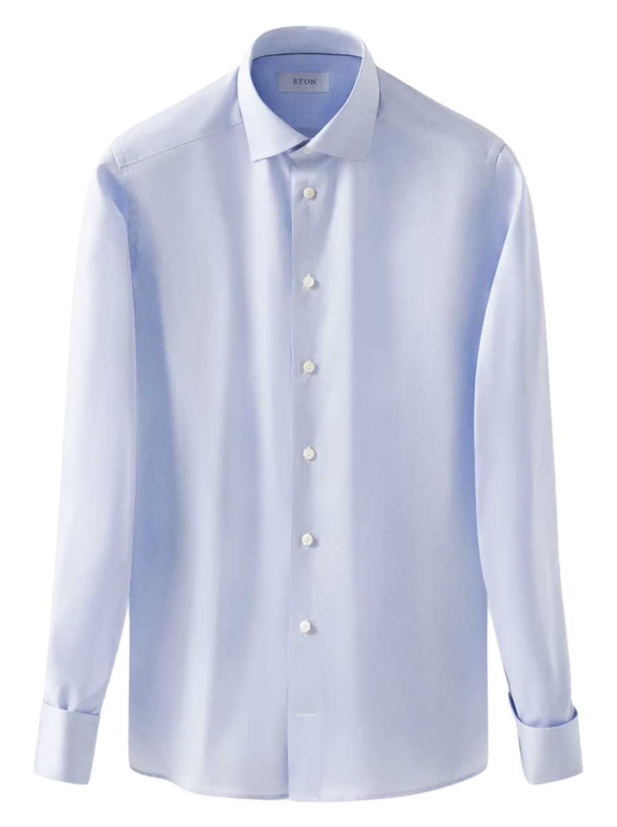 Eton Shirts Eton - Signature Twill Double Cuff Light Blue Shirt