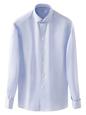 Eton Shirts Eton - Signature Twill Double Cuff Light Blue Shirt