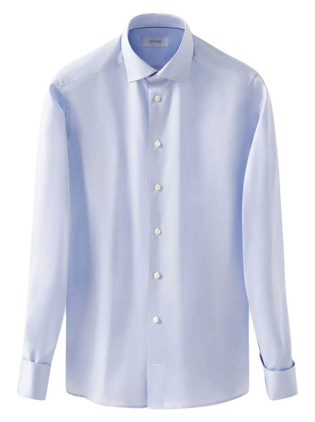 Eton Shirts Eton - Signature Twill Double Cuff Light Blue Shirt