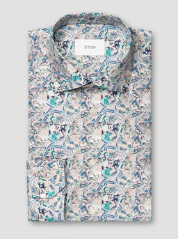 Eton Shirts Eton - Signature Twill Patchwork Multicoloured Shirt