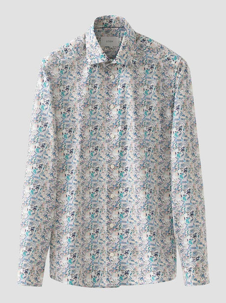 Eton Shirts Eton - Signature Twill Patchwork Multicoloured Shirt