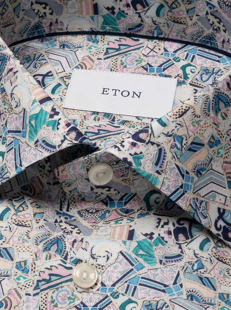 Eton Shirts Eton - Signature Twill Patchwork Multicoloured Shirt
