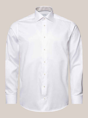 Eton Shirts Eton - Signature Twill Shirt - Geometric Trim Details