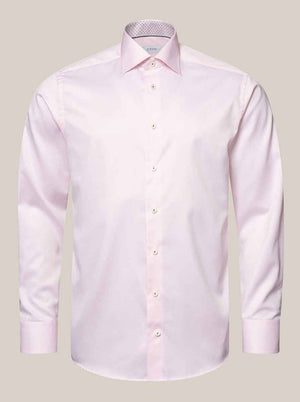 Eton Shirts Eton - Signature Twill Shirt - Geometric Trim Details