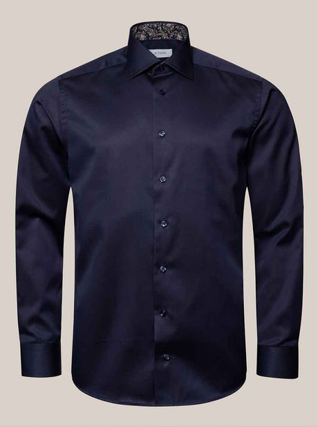 Eton Shirts Eton - Signature Twill Shirt - Paisley Contrast Details