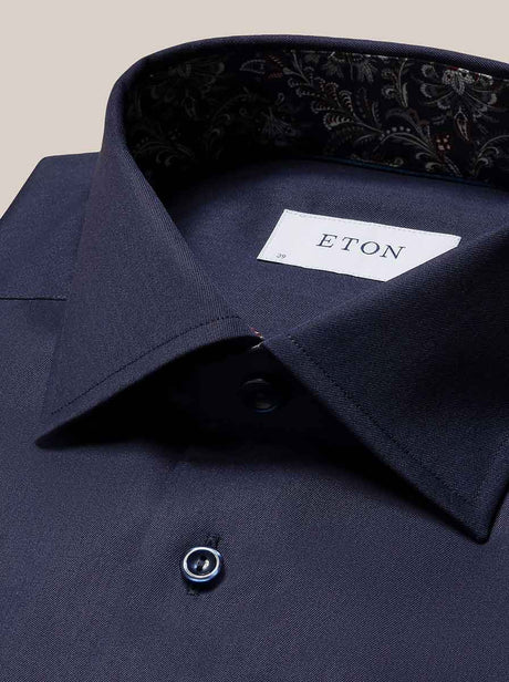 Eton Shirts Eton - Signature Twill Shirt - Paisley Contrast Details