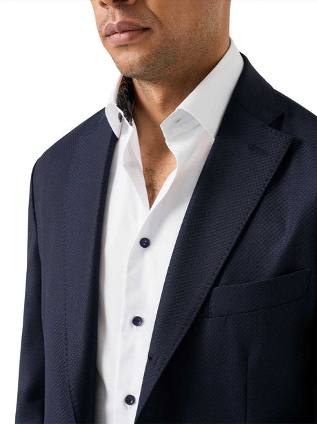 Eton Shirts Eton - Signature Twill Shirt w/ Floral Print Trim