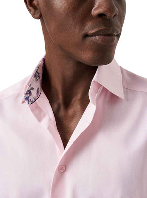 Eton Shirts Eton - Signature Twill Shirt w/ Floral Print Trim