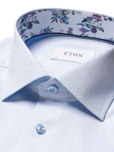 Eton Shirts Eton - Signature Twill Shirt w/ Floral Print Trim