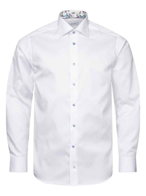 Eton Shirts Eton - Signature Twill Shirt w/ Floral Print Trim