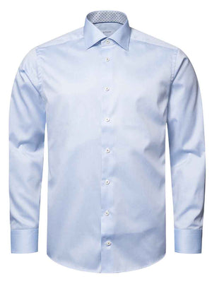 Eton Shirts Eton - Signature Twill Shirt w/ Geometric Print Trim