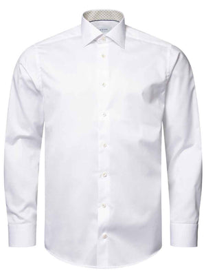 Eton Shirts Eton - Signature Twill Shirt w/ Geometric Print Trim