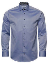 Eton Shirts Eton - Textured Twill Shirt w/ Paisley Print Trim