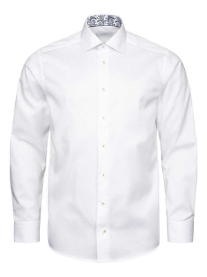 Eton Shirts Eton - White Floral Effect Signature Twill Shirt