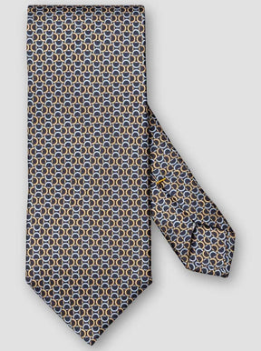 Eton Ties Eton - Geometric Link Printed Navy Silk Tie