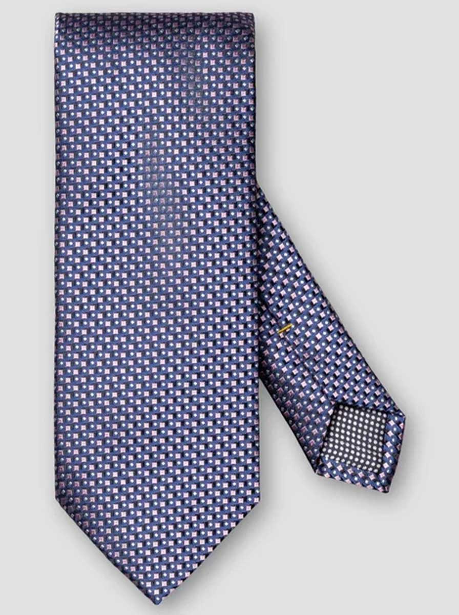 Eton Ties Eton - Geometric Woven Silk Blue/Pink Tie