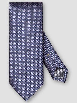 Eton Ties Eton - Geometric Woven Silk Blue/Pink Tie