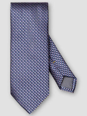 Eton Ties Eton - Geometric Woven Silk Blue/Pink Tie
