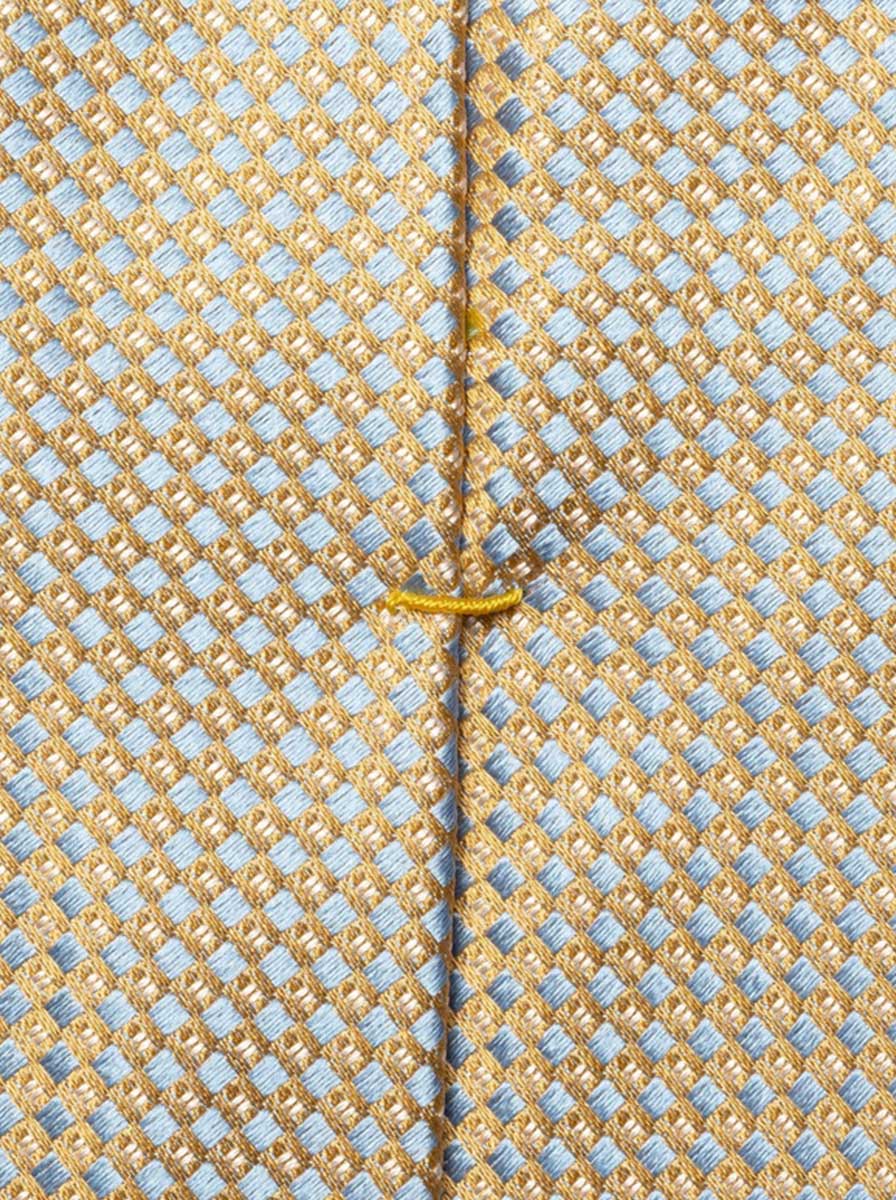 Eton Ties Eton - Geometric Woven Silk Yellow/Sky Tie