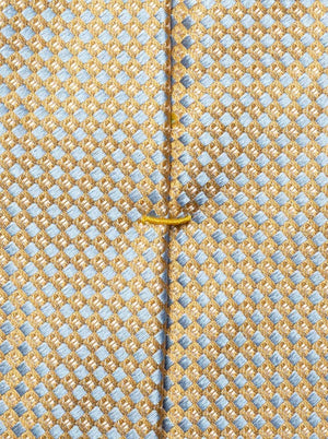 Eton Ties Eton - Geometric Woven Silk Yellow/Sky Tie