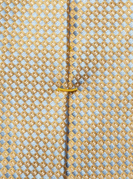 Eton Ties Eton - Geometric Woven Silk Yellow/Sky Tie