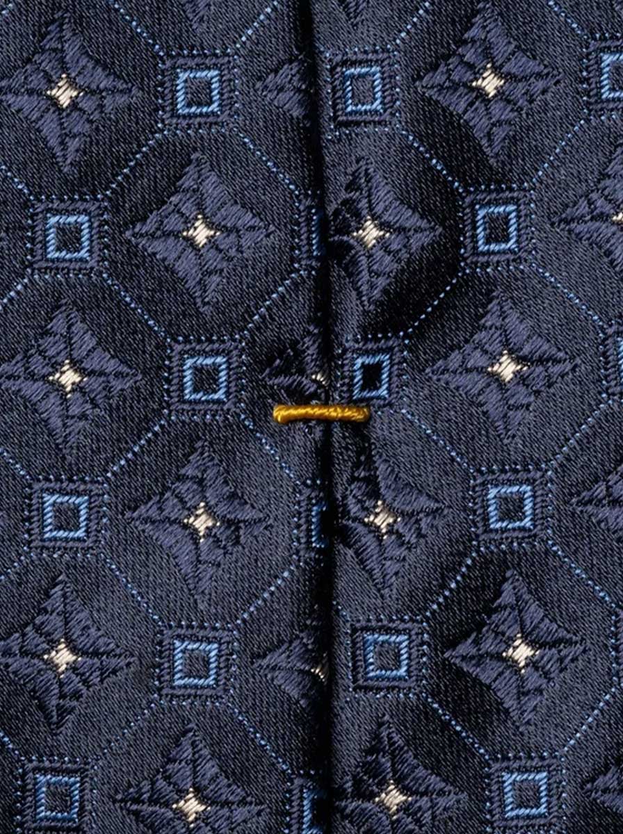 Eton Ties Eton - Medallion Woven Navy Silk Tie
