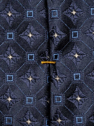 Eton Ties Eton - Medallion Woven Navy Silk Tie