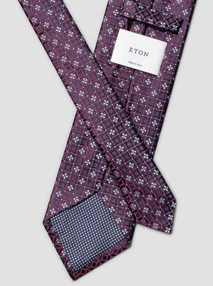 Eton Ties Eton - Medallion Woven Purple Silk Tie