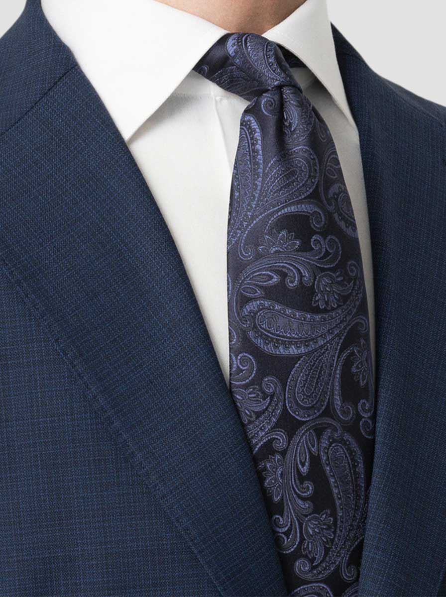 Eton Ties Eton - Paisley Woven Navy Silk Tie
