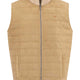 Fynch Hatton Gilets Fynch Hatton - Faux Suede Quilted Taupe Hybrid Gilet