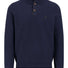 Fynch Hatton Knitwear & Jumpers Fynch Hatton - 1/4 Zip & Button Cotton Navy Jumper