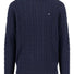 Fynch Hatton Knitwear & Jumpers Fynch Hatton - 1/4 Zip Cotton Cable Knit Navy Jumper