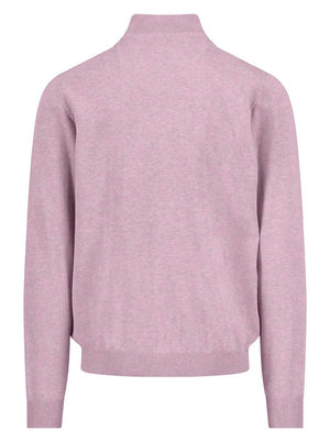 Fynch Hatton Knitwear & Jumpers Fynch Hatton - 1/4 Zip Superfine Cotton Magnolia Jumper