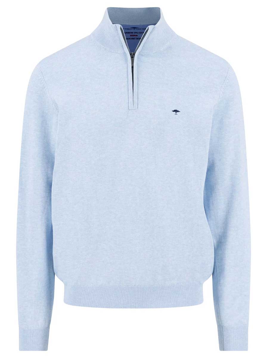 Fynch Hatton Knitwear & Jumpers Fynch Hatton - 1/4 Zip Superfine Cotton New Breeze Jumper