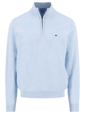 Fynch Hatton Knitwear & Jumpers Fynch Hatton - 1/4 Zip Superfine Cotton New Breeze Jumper