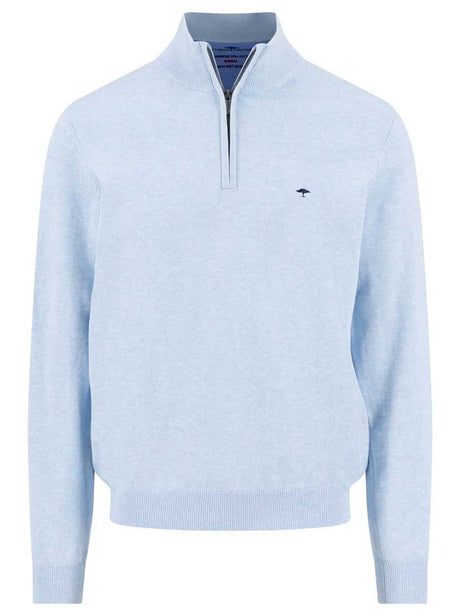 Fynch Hatton Knitwear & Jumpers Fynch Hatton - 1/4 Zip Superfine Cotton New Breeze Jumper