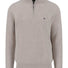 Fynch Hatton Knitwear & Jumpers Fynch Hatton - 1/4 Zip Textured Cotton Winter White Jumper