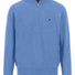 Fynch Hatton Knitwear & Jumpers Fynch Hatton - 1/4 Zip Wool/Cashmere Crystal Blue Jumper
