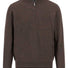 Fynch Hatton Knitwear & Jumpers Fynch Hatton - 1/4 Zip Wool/Cashmere Dark Chocolate Jumper