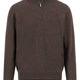 Fynch Hatton Knitwear & Jumpers Fynch Hatton - 1/4 Zip Wool/Cashmere Dark Chocolate Jumper