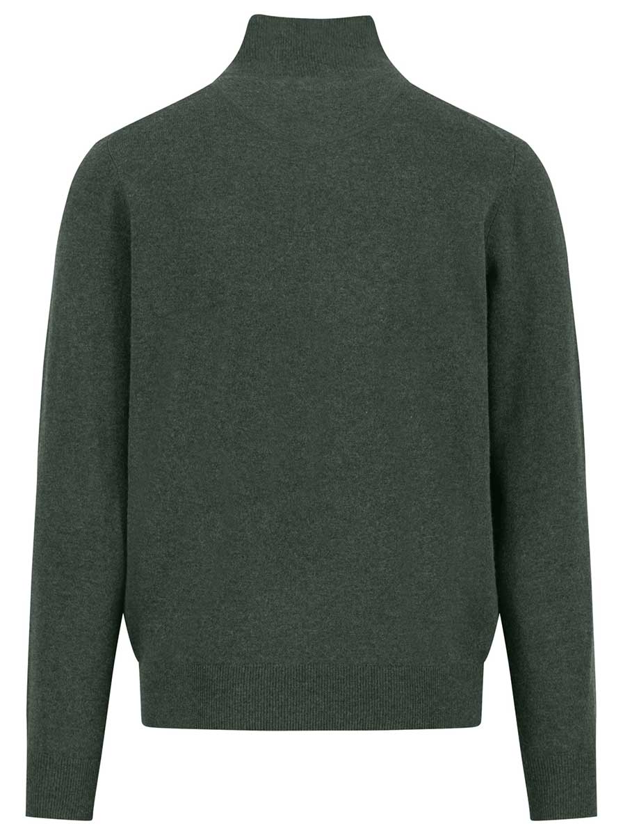Fynch Hatton Knitwear & Jumpers Fynch Hatton - 1/4 Zip Wool/Cashmere Dark Ivy Jumper