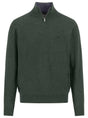 Fynch Hatton Knitwear & Jumpers Fynch Hatton - 1/4 Zip Wool/Cashmere Dark Ivy Jumper