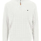 Fynch Hatton Knitwear & Jumpers Fynch Hatton - Cotton Cable Knit Quarter Zip Off White Jumper