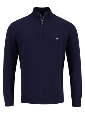 Fynch Hatton Knitwear & Jumpers Fynch Hatton - Cotton Half Zip Jumper