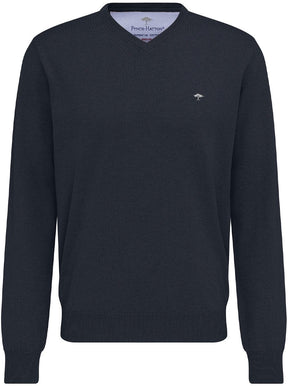 Fynch Hatton Knitwear & Jumpers Fynch Hatton - Cotton V-Neck Jumper